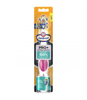 Arm and Hammer Spinbrush PRO+ Extra White Powered Toothbrush, 1 Count
