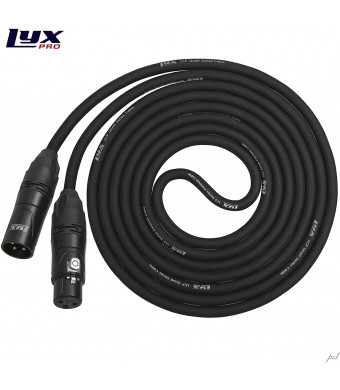 LyxPro Quad Series 50 ft XLR 4-Conductor Star Quad Balanced Microphone Cable for High End Quality and Sound Clarity, Extreme Low Noise, Black