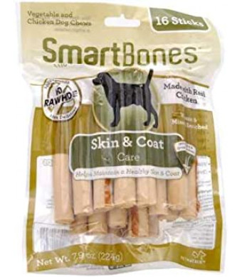 SmartBones Chicken Dog Chews Skin Coat (16 Sticks)