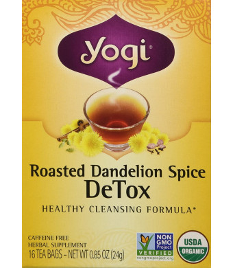 Yogi Roasted Dandelion Spice Detox Tea Bags 16 oz