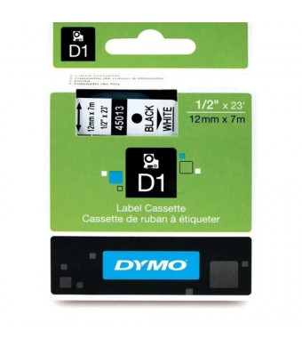 Dymo S0720530 White Tape Black Print, 1 Roll Per Carton, Priced Per Roll