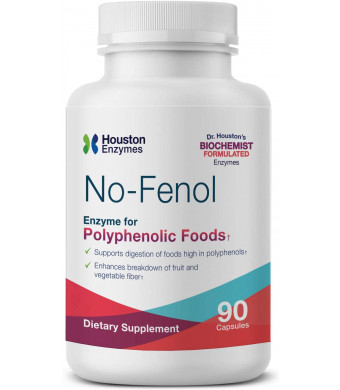 Houston Enzymes  No-Fenol Enzyme for Polyphenolic Foods  90 Capsules (90 Doses)  Professionally Formulated to Support Polyphenolic Digestion  Enhances Breakdown of Fruits and Vegetable Fiber