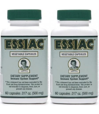 Essiac 500 Mg, 60 Vegetarian Capsules (2 Pack)