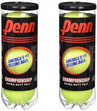 Penn Championship Tennis Balls - Extra Duty Felt Pressurized Tennis Balls - (2 Cans, 6 Balls)