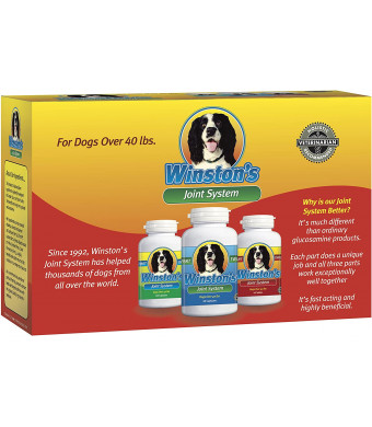 Winston's Joint System - for Medium Dogs from 40-99 Pounds - 100% Natural Whole Food Supplement for Arthritis, Hip Dysplasia and Joint + Pain Relief - One Month Supply - Since 1992