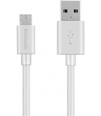MaGeek 10ft / 3.0m Premium Extra Long Micro USB Cable High Speed USB 2.0 A Male to Micro B for Samsung, HTC, Sony,Motorola,LG, Google, Nokia and More (White)