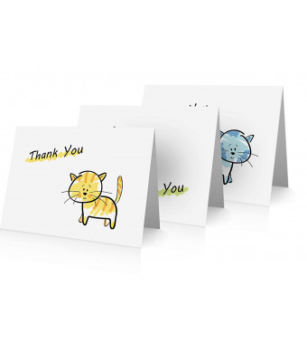 Cats Thank You Note Cards (24 Foldover Cards and Envelopes) Cat Cards