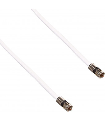 100ft White Perfect Vision Solid Copper UL cm CL2 Rated for in Wall Installation 3ghz 75 Ohm Coaxial Rg6 Directv, Dish Network, Cable Tv Video Cable w/PPC Rg6 Fittings by PHAT Satellite INTL