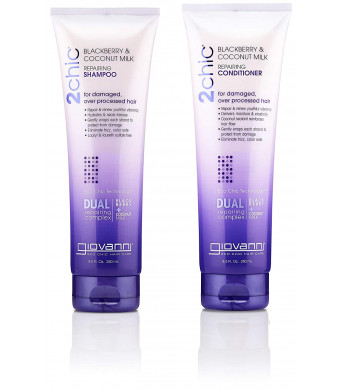 GIOVANNI COSMETICS - 2Chic Repairing Shampoo and Conditioner, 8.5 Fluid Ounce / 250 Milliliter - Dual Repairing Complex For Damaged Over-Processed Hair