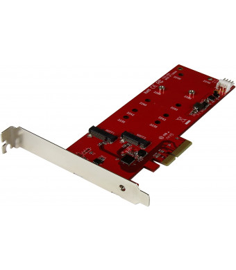 StarTech.com 2x M.2 SATA SSD Controller Card - PCIe - PCI Express M.2 SATA III Controller - NGFF Card Adapter (PEX2M2)