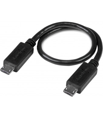 8in USB OTG Cable - Micro USB to Micro USB - M/M - USB OTG Mobile Device Adapter Cable - 8 inch