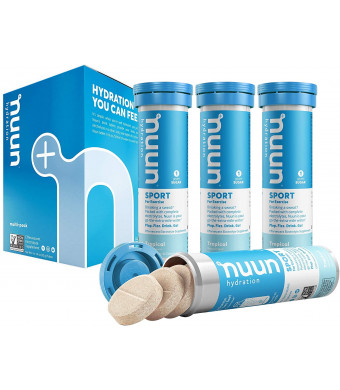 Nuun Sport: Electrolyte Drink Tablets, Tropical, 4 Tubes (40 Servings)