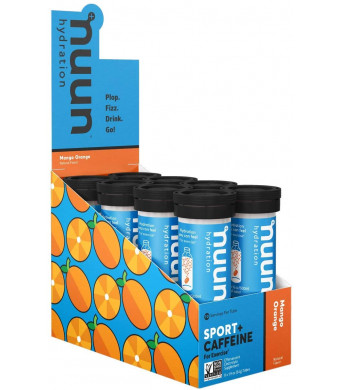 Nuun Sport + Caffeine: Electrolyte Drink Tablets, Mango Orange, 8 Tubes (80 Servings)