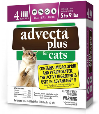 Advecta Plus Flea Squeeze on for Small Cats, 4 Month Supply
