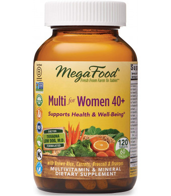 MegaFood, Multi for Women 40+, Supports Optimal Health and Wellbeing, Multivitamin and Mineral Dietary Supplement, Vegetarian, 120 tablets (60 servings)