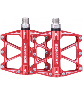 BONMIXC Bike Pedals 9/16 Sealed Bearing Sturdy Structure Ultralight Weight Mountain Bike Pedals Alloy Bicycle Pedals