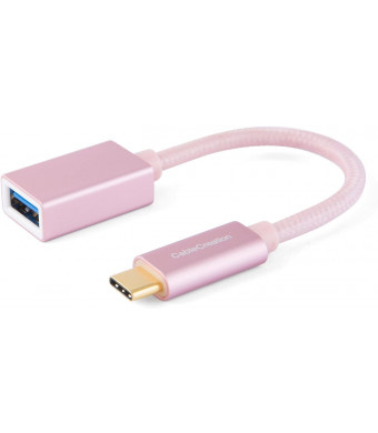 CableCreation Type C Adapter, 0.5ft USB C to USB 3.0 A Female Converter Cable,Support OTG Function, Compatible with New MacBook, Google Chromebook Pixel and New Type C Devices, 0.15M Rose Gold