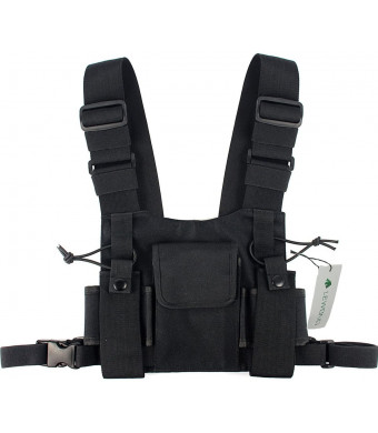 Lewong Universal Radio Chest Harness Bag Pocket Pack Holster for Two Way Radio (Rescue Essentials)