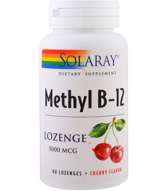 Solaray Methyl B 12 5000 Mcg, Lozenge Cherry, 60 Count