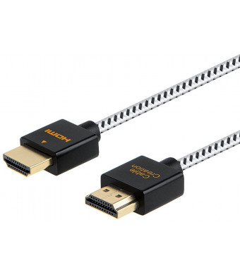 Ultra Thin HDMI Cable Male to Male, CableCreation 6ft HDMI 2.0 High-Speed Slim Low Profile Cable, Support 3D, 4K@60Hz, Audio Return Channel(ARC) for PS4, X-Box Nintendo Switch etc, Braided, 1.8M