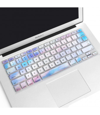 ProElife Silicone Keyboard Cover Skin for MacBook Pro 13" 15" (2015 and Older Version) MacBook Air 13" (A1369/A1466) and iMac Wireless Keyboard A1314 (NOT FIT 2016-2020 Air/Pro 13 15)(Candy Cloud)