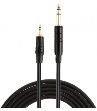 1/4 to 1/8, CableCreation [10ft/3M] 3.5mm 1/8" Male Stereo to 6.35mm 1/4" Male TRS Stereo Audio Cable Gold Plated Compatible with iPod, iPhone, Laptop, Home Theater, Amplifiers, Guitar and More, Black