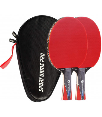 Ping Pong Paddle with Killer Spin + Case for Free - Professional Table Tennis Racket for Beginner and Advanced Players - Improve Your Ping Pong Skills with JT Ping Pong Paddle Set