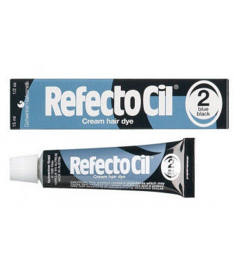 Refectocil #2 - Blue Black Cream Hair Dye - Size 0.5oz/15ml