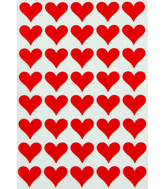 Royal Green Red Heart Stickers Envelope Seals - Decorative Labels for Invitations, Favors and Crafts - Permanent Adhesive - 400 Pack