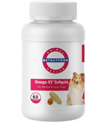 Omega-V3 for Medium Large Dogs (60 Softgels) by Stratford Pharmaceuticals