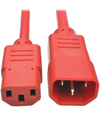 Tripp Lite 6 ft. Heavy Duty Power Extension Cord, C14 to C13, 15A, 14 AWG, Red (P005-006-ARD)