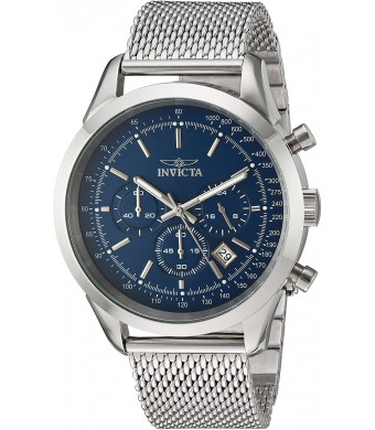 Invicta Men's Speedway Quartz Watch with Stainless-Steel Strap, Silver, 22 (Model: 24209)