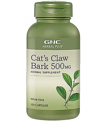GNC Herbal Plus Cat's Claw Bark 500mg (California Only), 100 Capsules, Immune Support