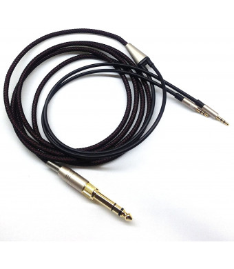 NEW NEOMUSICIA Replacement Cable Compatible with Hifiman HE400S, HE-400I, HE-400i2.5mm plug Version, HE560, HE-350, HE1000, HE1000 V2 Headphone 3.5mm / 6.35mm to Dual 2.5mm Jack Male Cord 3meter/9ft