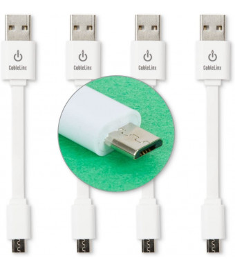 CableLinx Value Pack of (4) Micro to USB Charge Cables for ChargeHub - Compatible with Android, Samsung Galaxy S7, Google Pixel, LG, Nexus, HTC, Windows, MP3, Camera and More - (White)