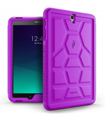 Poetic TurtleSkin Galaxy Tab S3 9.7 Rugged Case with Heavy Duty Protection Silicone and Sound-Amplification Feature for Samsung Galaxy Tab S3 9.7 Purple