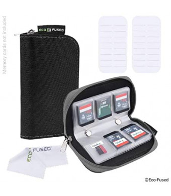 Memory Card Case ((S) 2 Pack - 44 Slots, Black and Grey)