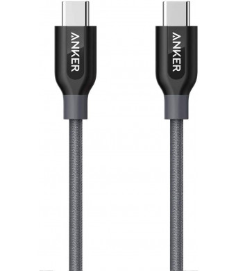 Anker USB C to USB C Cable, Powerline+ USB 2.0 Cord (6ft), High Durability, for USB Type-C Devices Including Galaxy Note 8 S8 S8+ S9, iPad Pro 2020, Pixel, Nexus 6P, Huawei Matebook, MacBook and More