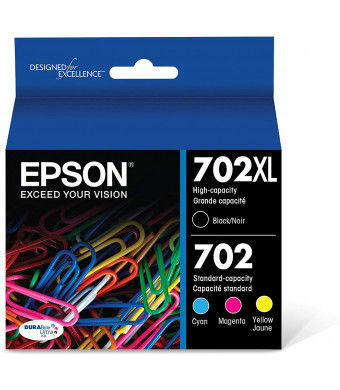 Epson T702XL-BCS DURABrite Ultra Black High Capacity and color Combo Pack Standard Capacity Cartridge Ink,Black and color combo pack