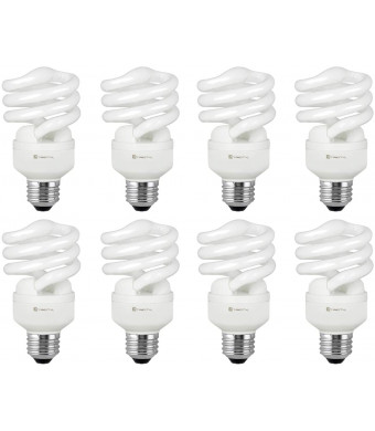 Compact Fluorescent Light Bulb T2 Spiral CFL, 5000k Daylight, 13W (60 Watt Equivalent), 900 Lumens, E26 Medium Base, 120V, UL Listed (Pack of 8)