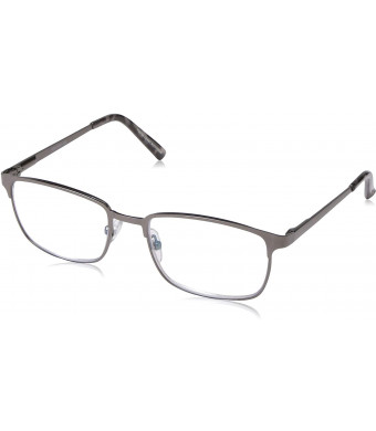 Foster Grant Men's Braydon Multifocus Rectangular Reading Glasses