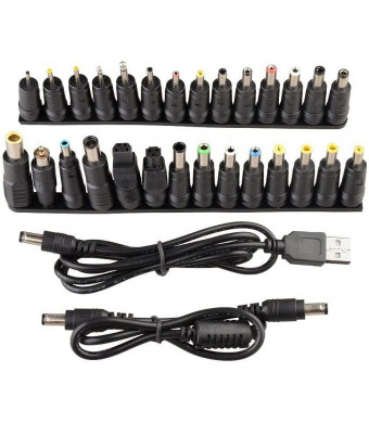 Sisthirth 28 PCS Laptop DC Power Adapter Tips Universal 5.5x2.1mm Connector Power Supply Input Jack Plug for Lenovo Thinkpad, dell, Sony, Toshiba, ASUS, HP (28+2)