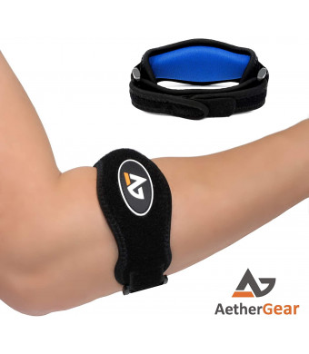 AetherGear Tennis Elbow Brace for Tendonitis, Forearm Brace Support Band with Compression Pad and Elbow Strap Wrap for Golfers and Tennis Elbow and Bursitis  Elbow Brace for Women and Men