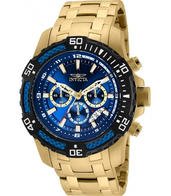 Invicta Men's Pro Diver Quartz Watch with Stainless Steel Strap, Gold, 26 (Model: 24856)