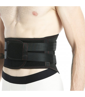 Neotech Care Back Brace - Breathable and Adjustable Support for Lower Back Pain - Double Pull Compression Straps - Lifting Spine Protection Vest - Black (Size L)