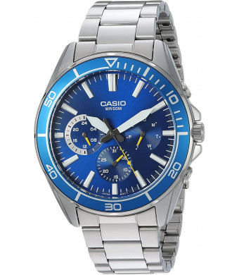 Casio Men's Sports Quartz Watch with Stainless-Steel Strap, Silver, 21.7 (Model: MTD-320D-2AVCF)