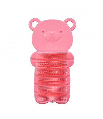JINCH Nail Scrubber Brush Kids, Hands Finger Nails Scrub Scrubbing Cleaning Washing Brushes with Soft Bristle for Baby Toddler and Children, Animal Style and 2 Colors Choice (Pink)