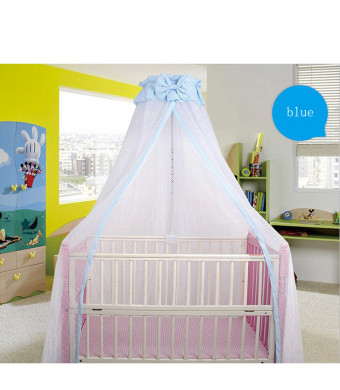 CdyBox Breathable Crib Netting Bed Curtains Canopy for Kids Mosquito Net Bedroom Decor (Blue, Mosquito net)