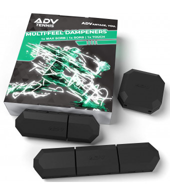 ADV Tennis Vibration Dampener - Set of 3 - Ultimate Shock Absorbers for Racket and Strings - Premium Quality, Durable, and 100% Reliable - Poly-Silicone Material Technology