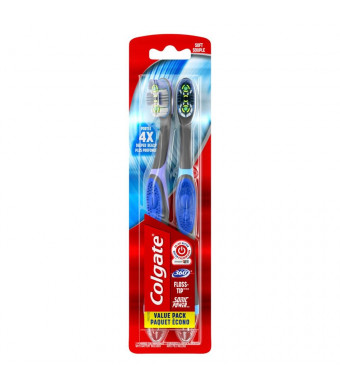 Colgate 360 Total Advanced Floss-Tip Sonic Electric Toothbrush, Soft (2 count)